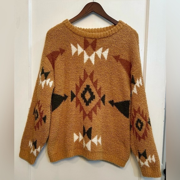 Sweaters - Heyson Aztec Sherpa Sweater Rust size Medium